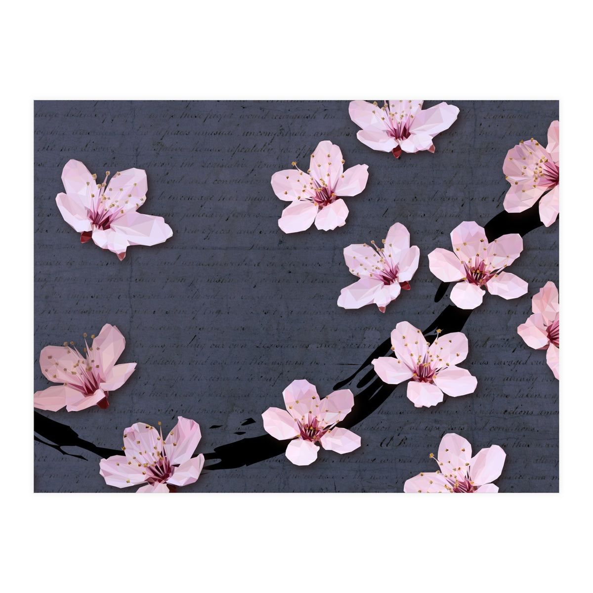 Triangulated Cherry Blossoms (Print Only)