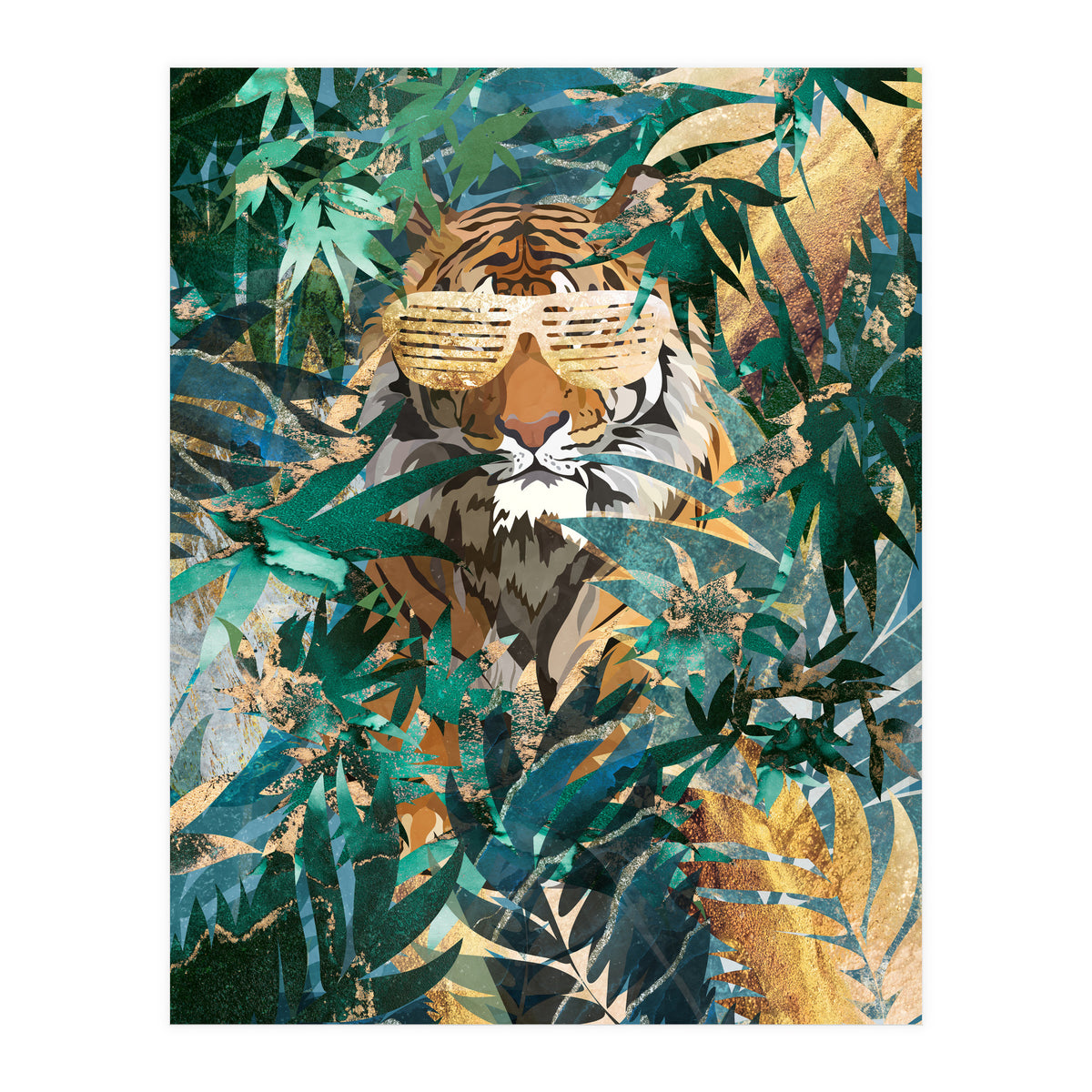 Hip Hop tiger in the tropical jungle (Print Only)