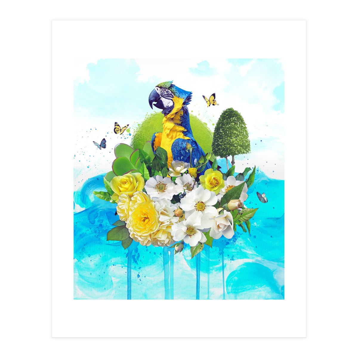 Floral Parrot  (Print Only)