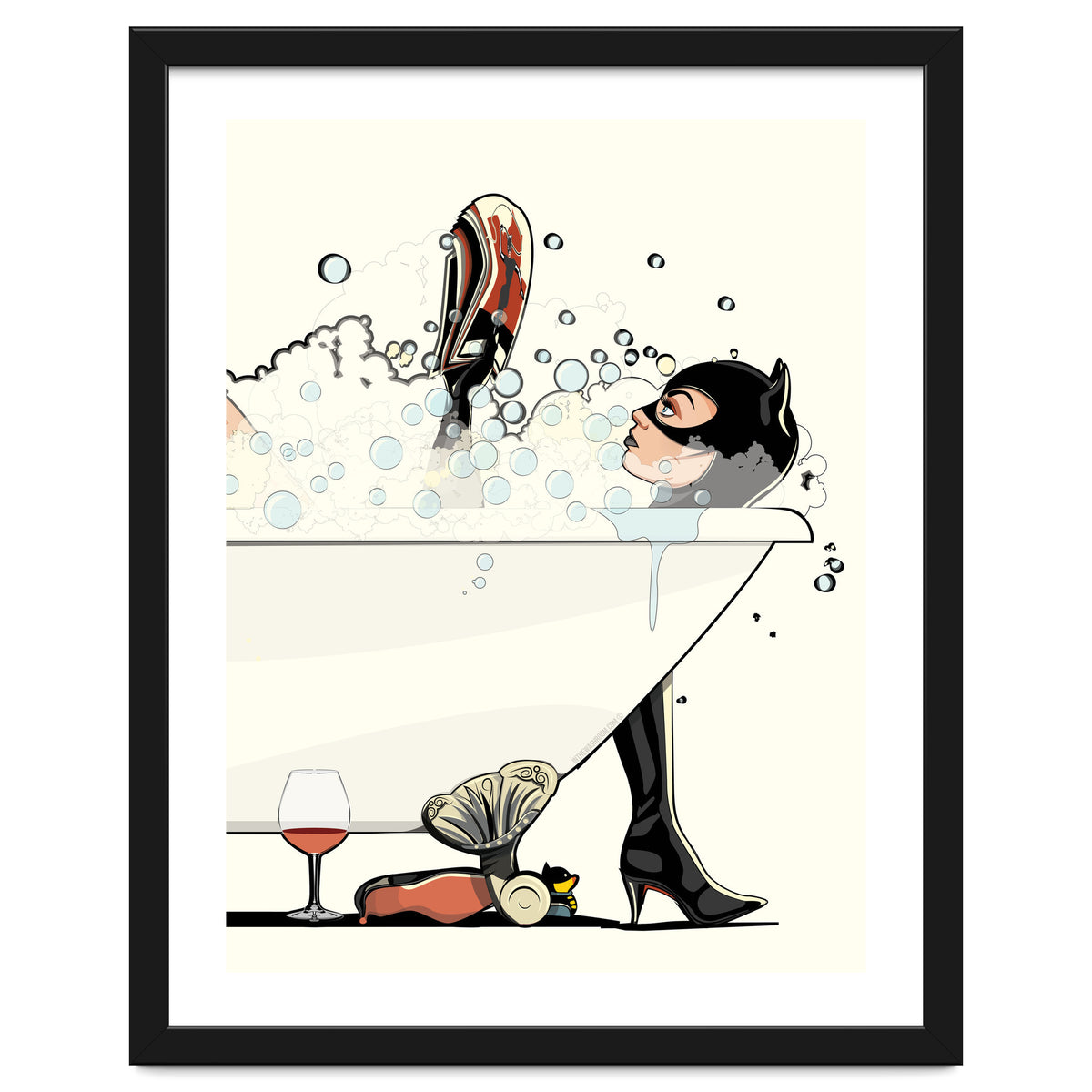 Catwoman in the Bath, funny Bathroom Humour