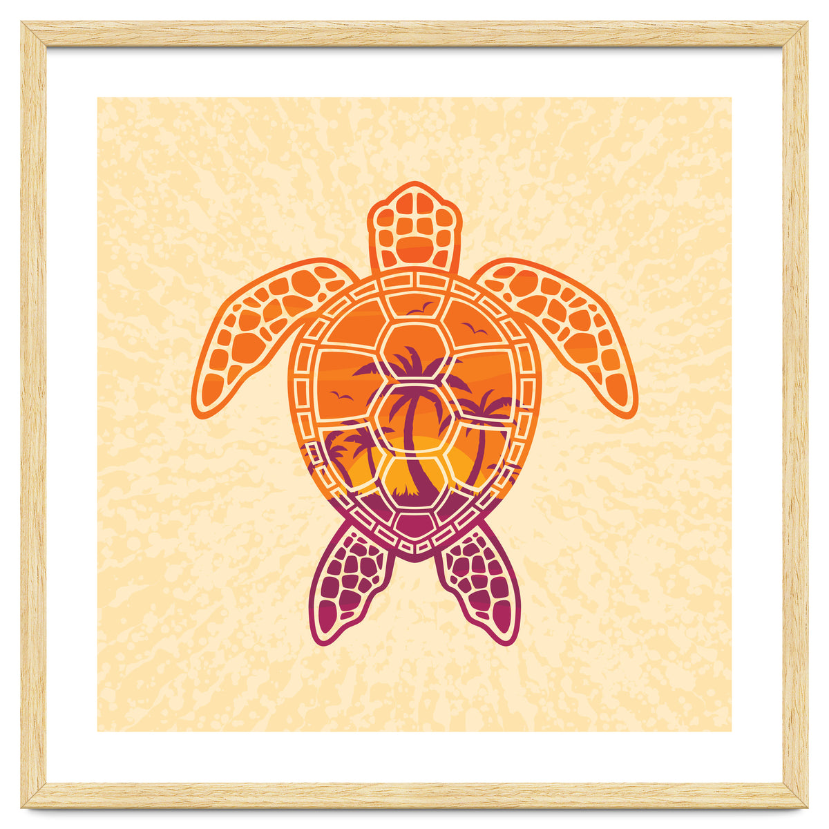 Tropical Sunset Sea Turtle Design