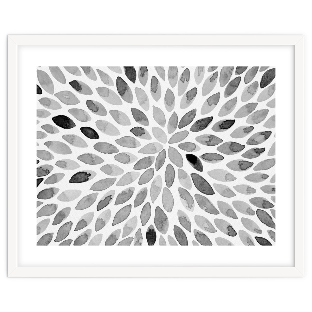 Watercolor Burst Black