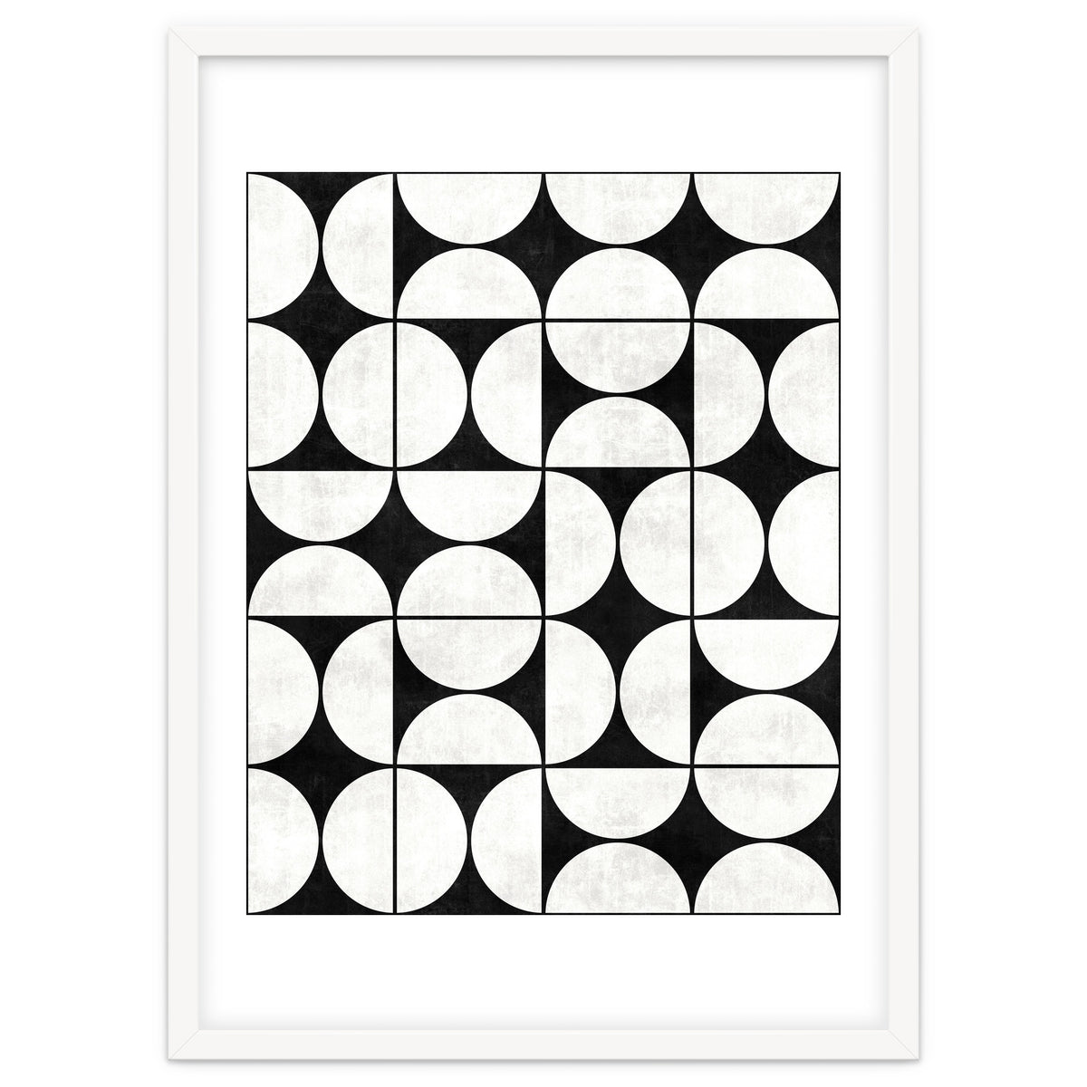 Mid-Century Modern Pattern No.2 - Black and White Concrete