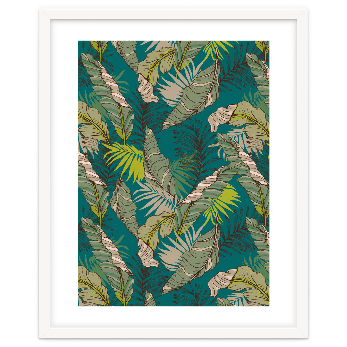 Drawing of wild tropical jungle