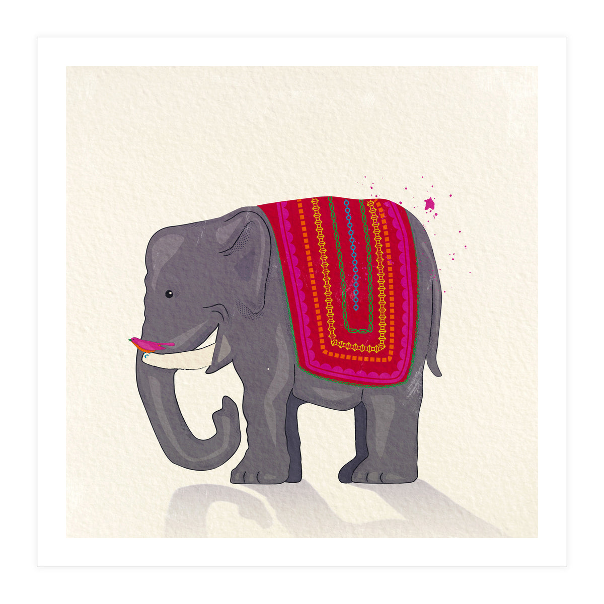 Elephant and Bird (Print Only)