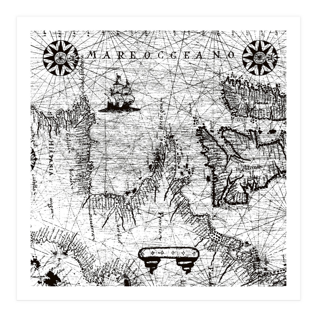 Antique Mercant Map  (Print Only)