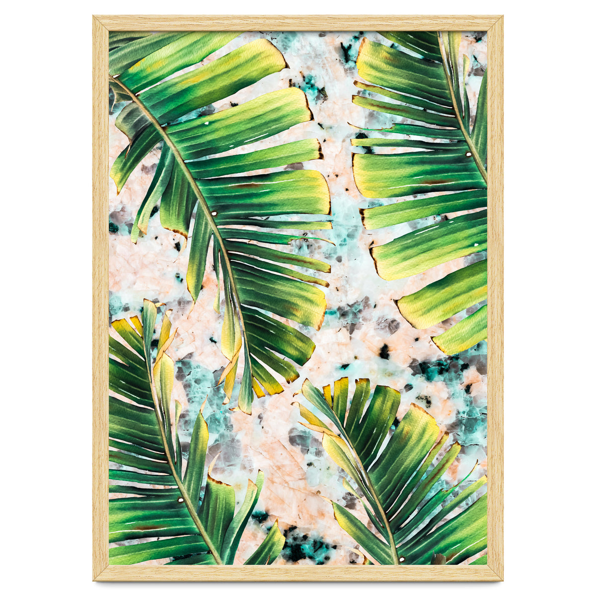 Palm leaf on marble 02