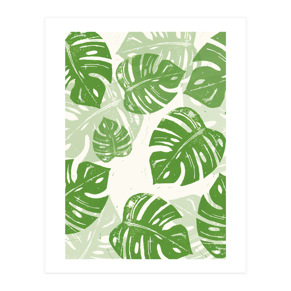 Linocut Monstera  (Print Only)