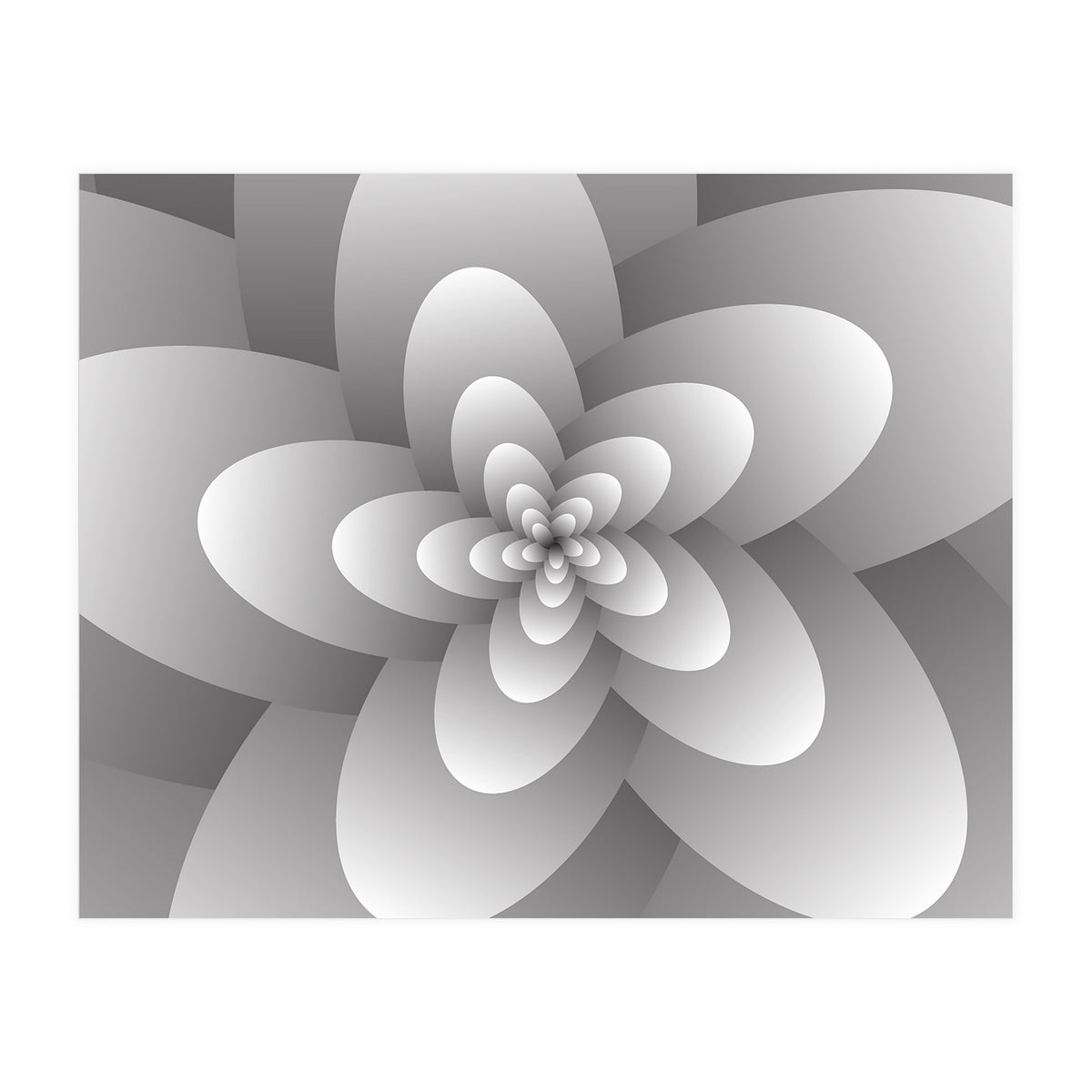 3d Abstract Floral Spiral  (Print Only)