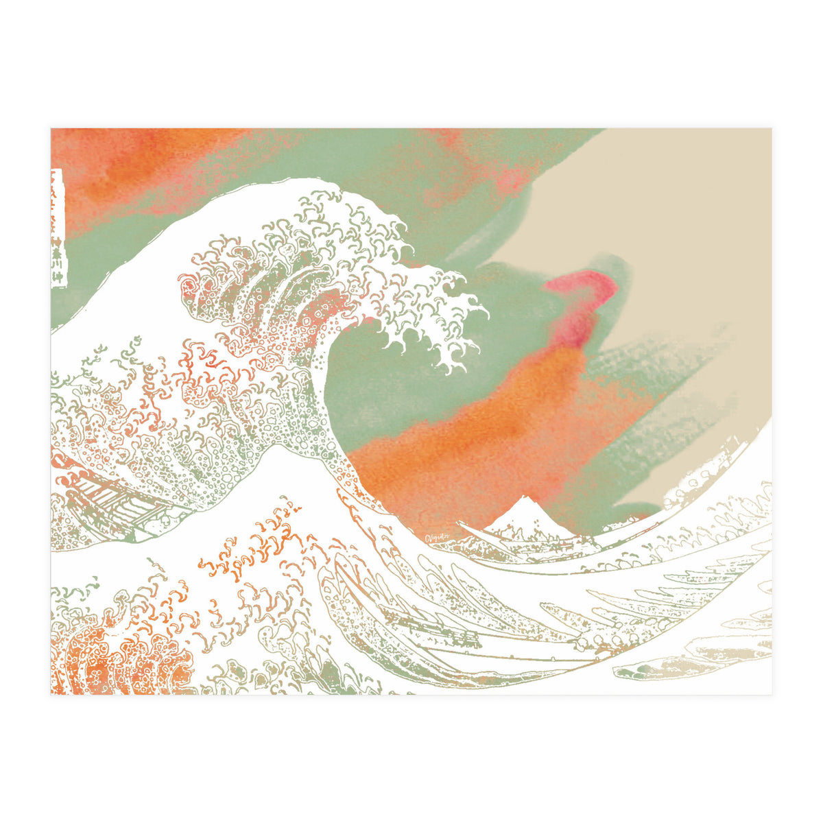 Calm into Great Wave Paint  I (Print Only)