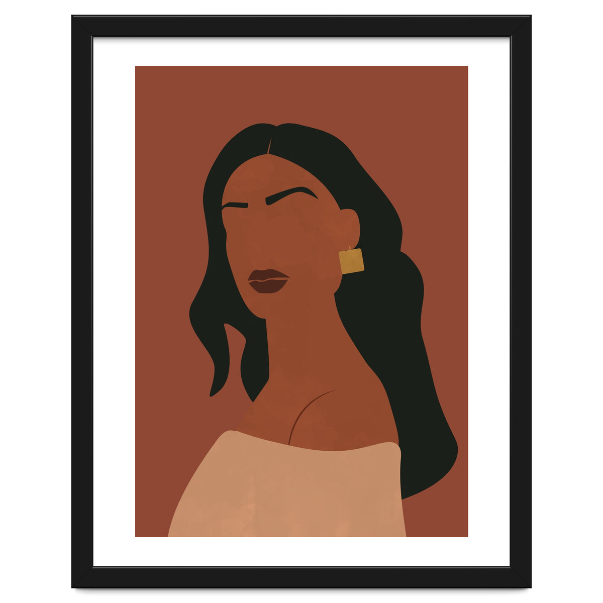 Abstract Woman with Gold Earring