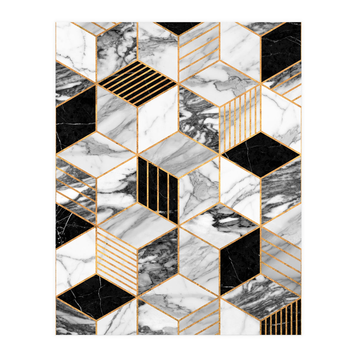 Marble Cubes 2 - Black and White (Print Only)