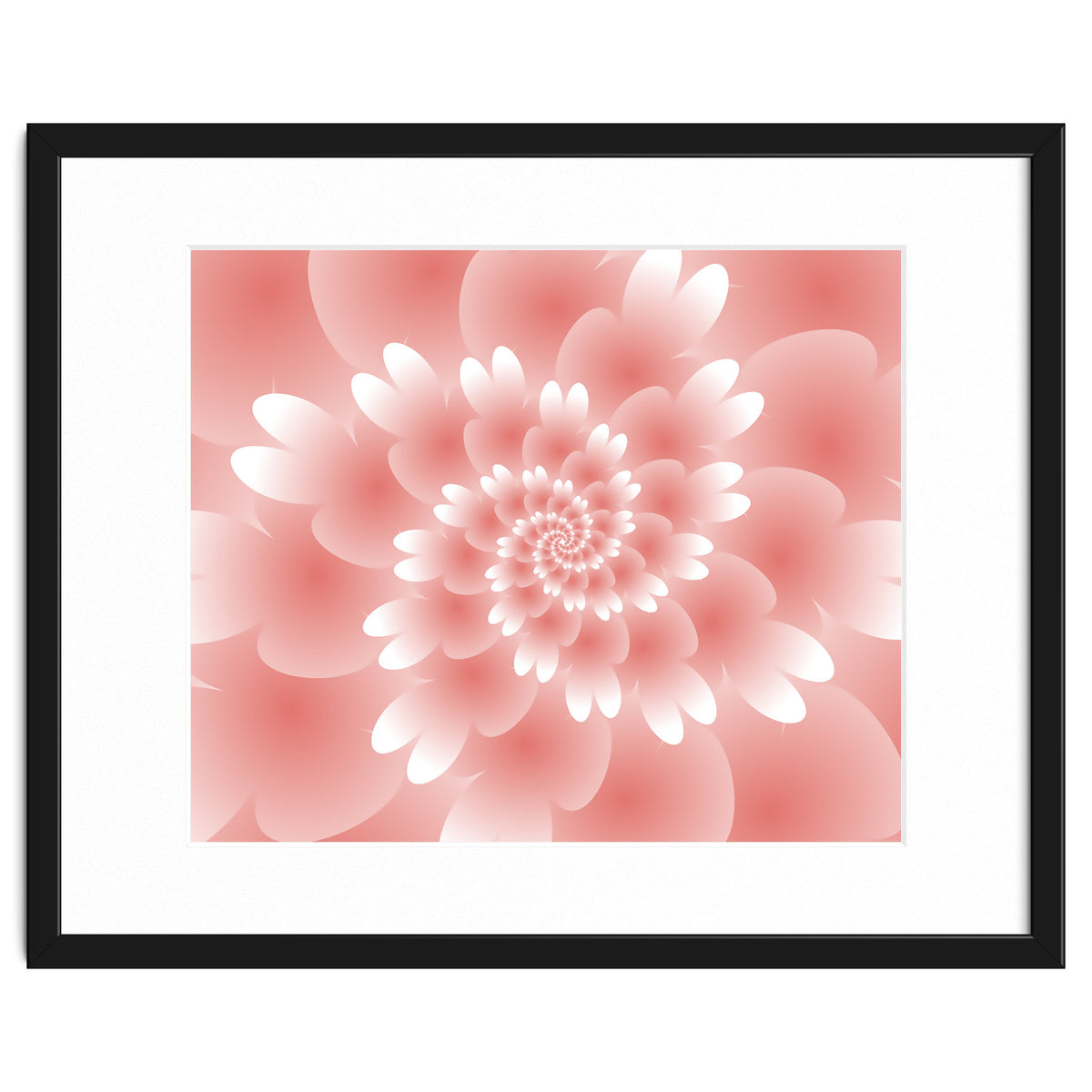 Abstract Orange Spiral Feather 3D ART