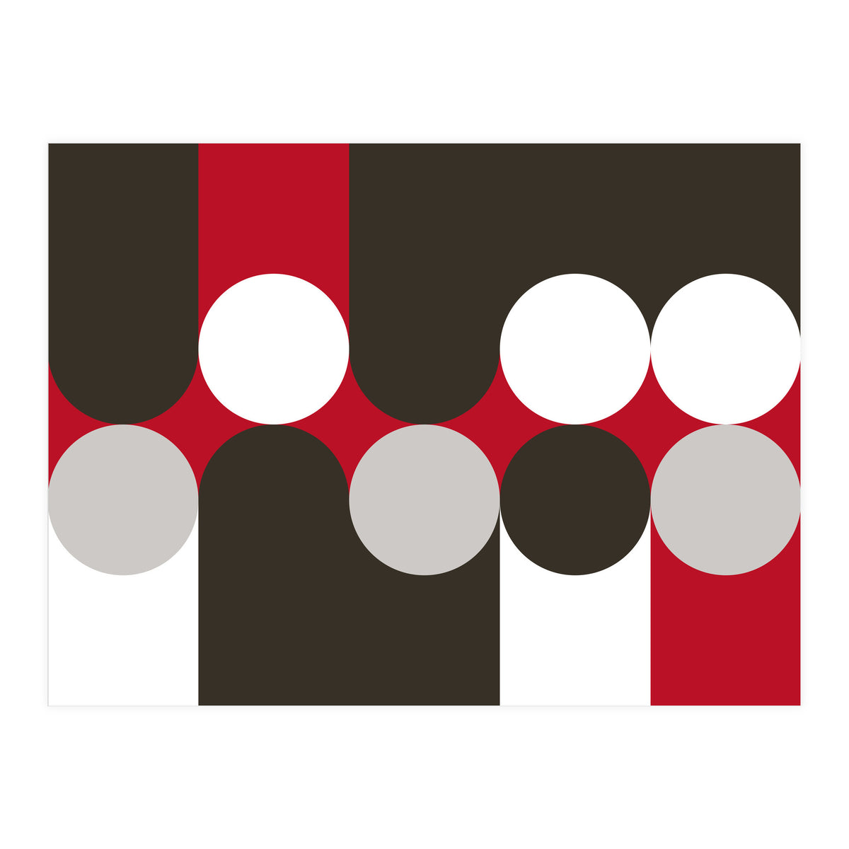 Geometric Shapes No. 33 - brown, red & white (Print Only)