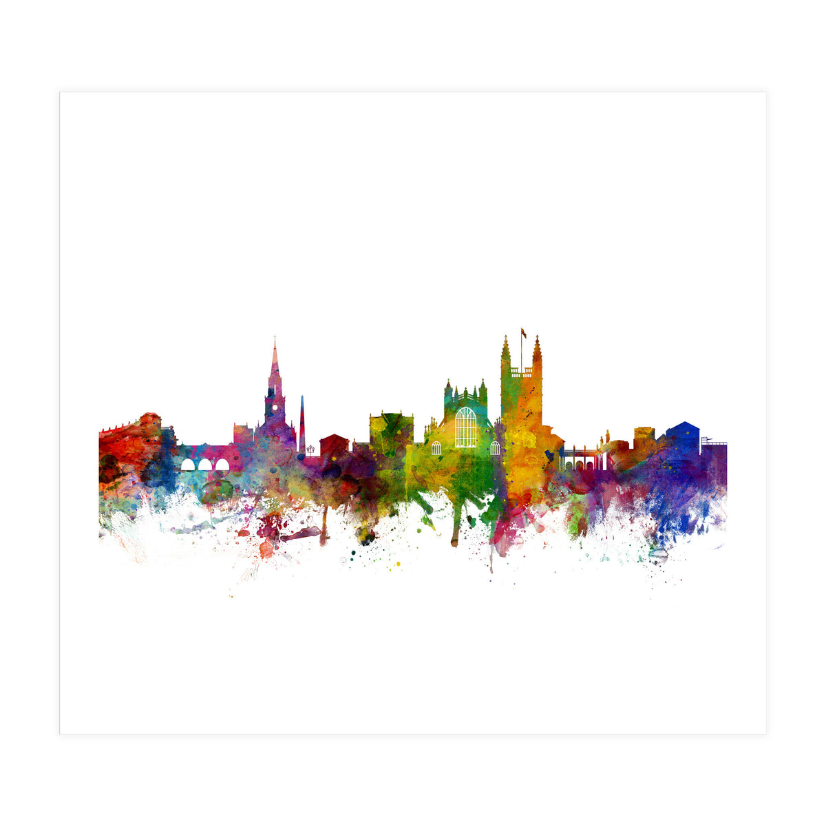 Bath England Skyline Cityscape (Print Only)