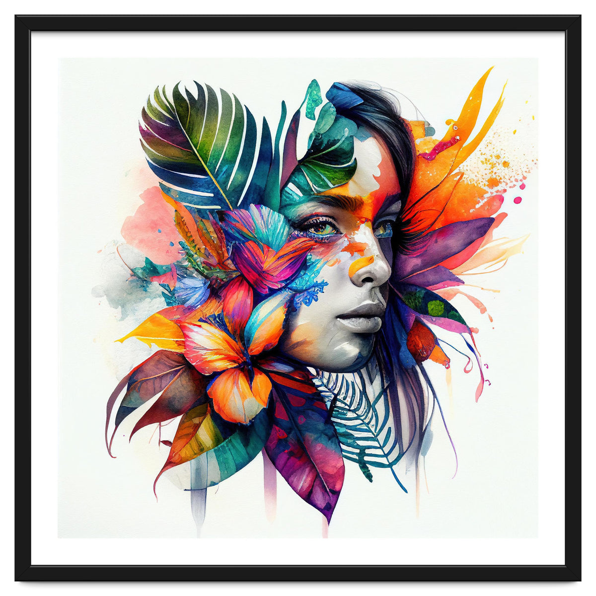 Watercolor Native Woman #1