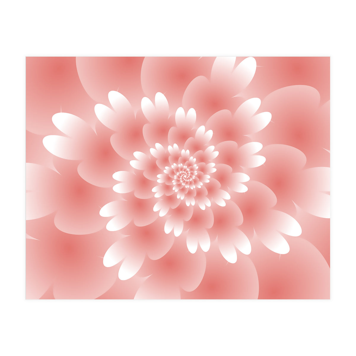 Abstract Orange Spiral Feather 3D ART (Print Only)