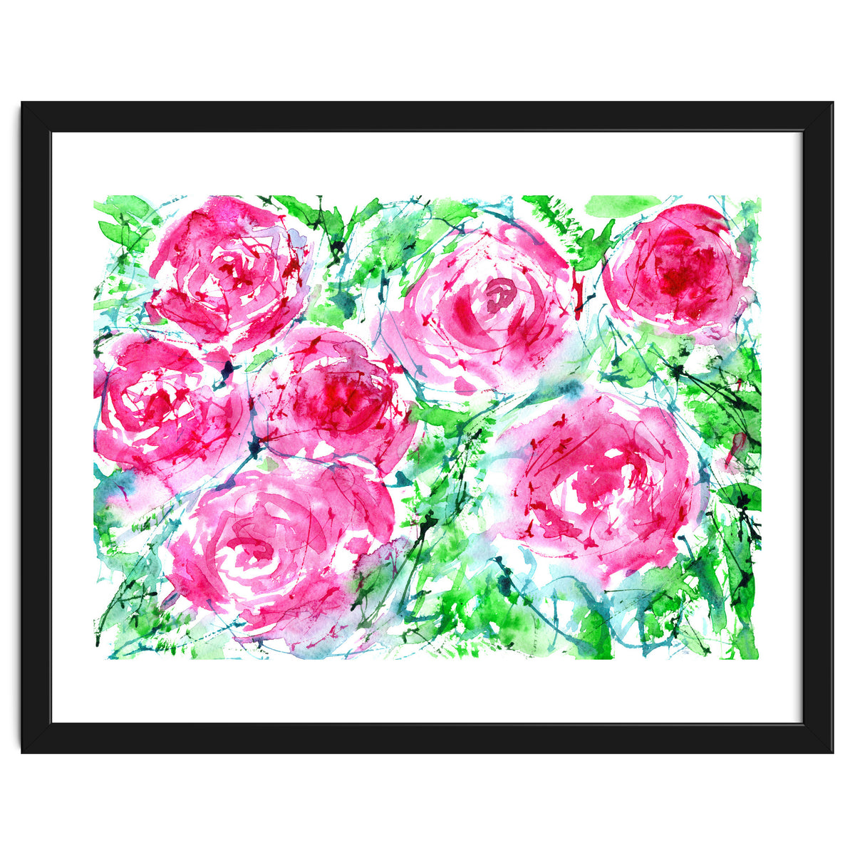 Blooming bouquet || watercolor roses