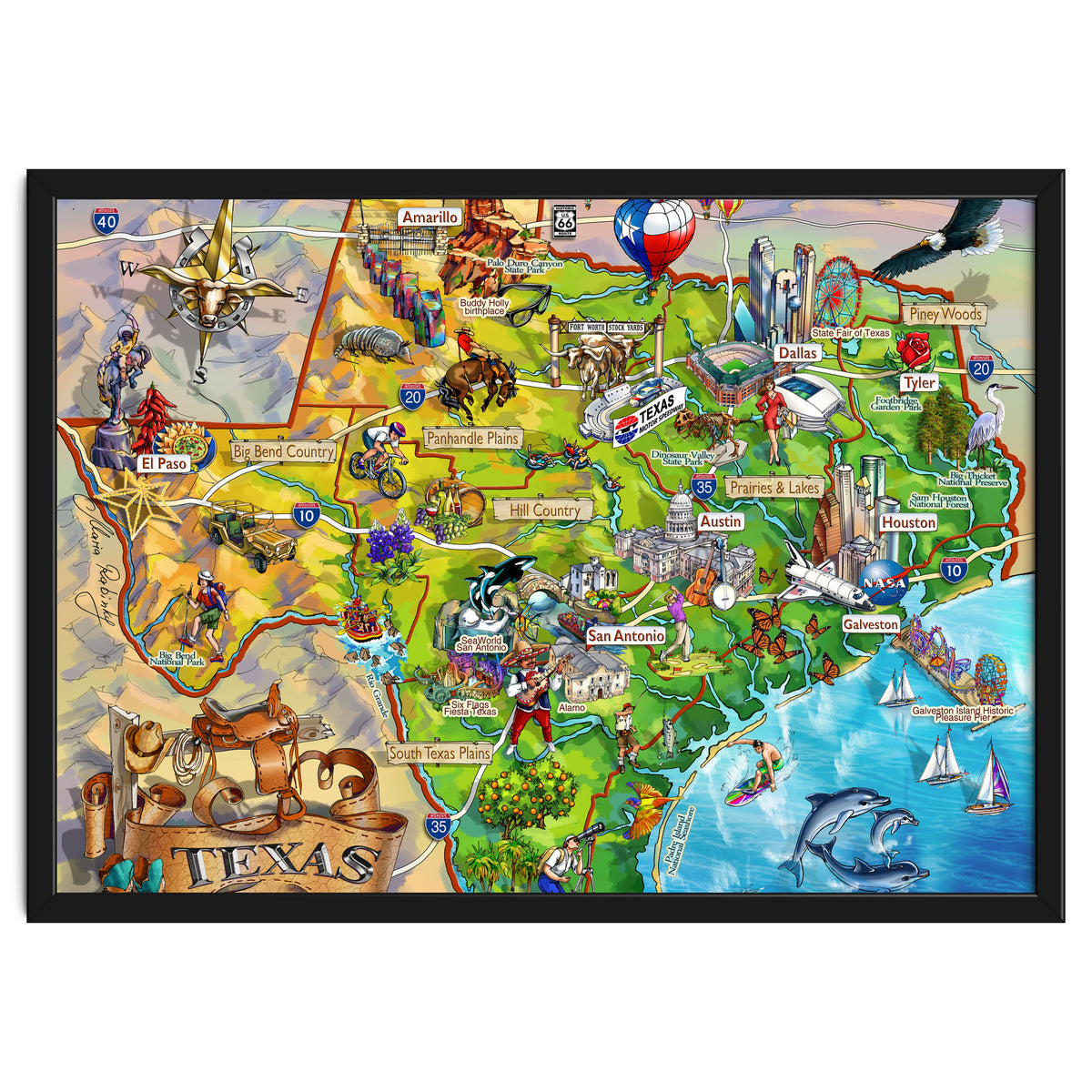 Texas Illustrated Map