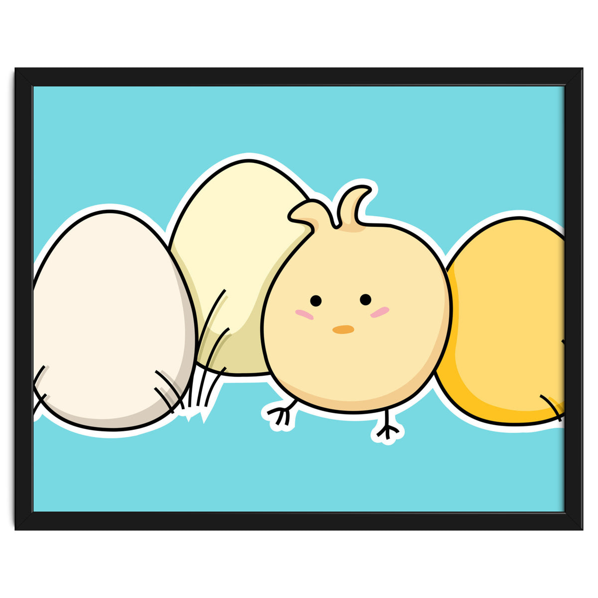 Kawaii Cute Chick And Eggs
