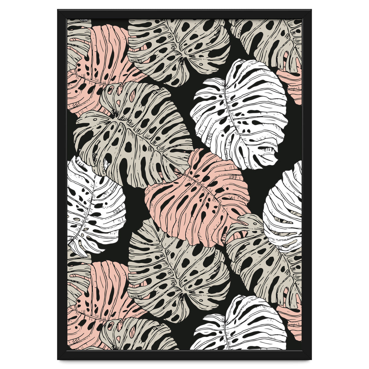 Monstera in the darkness of the jungle