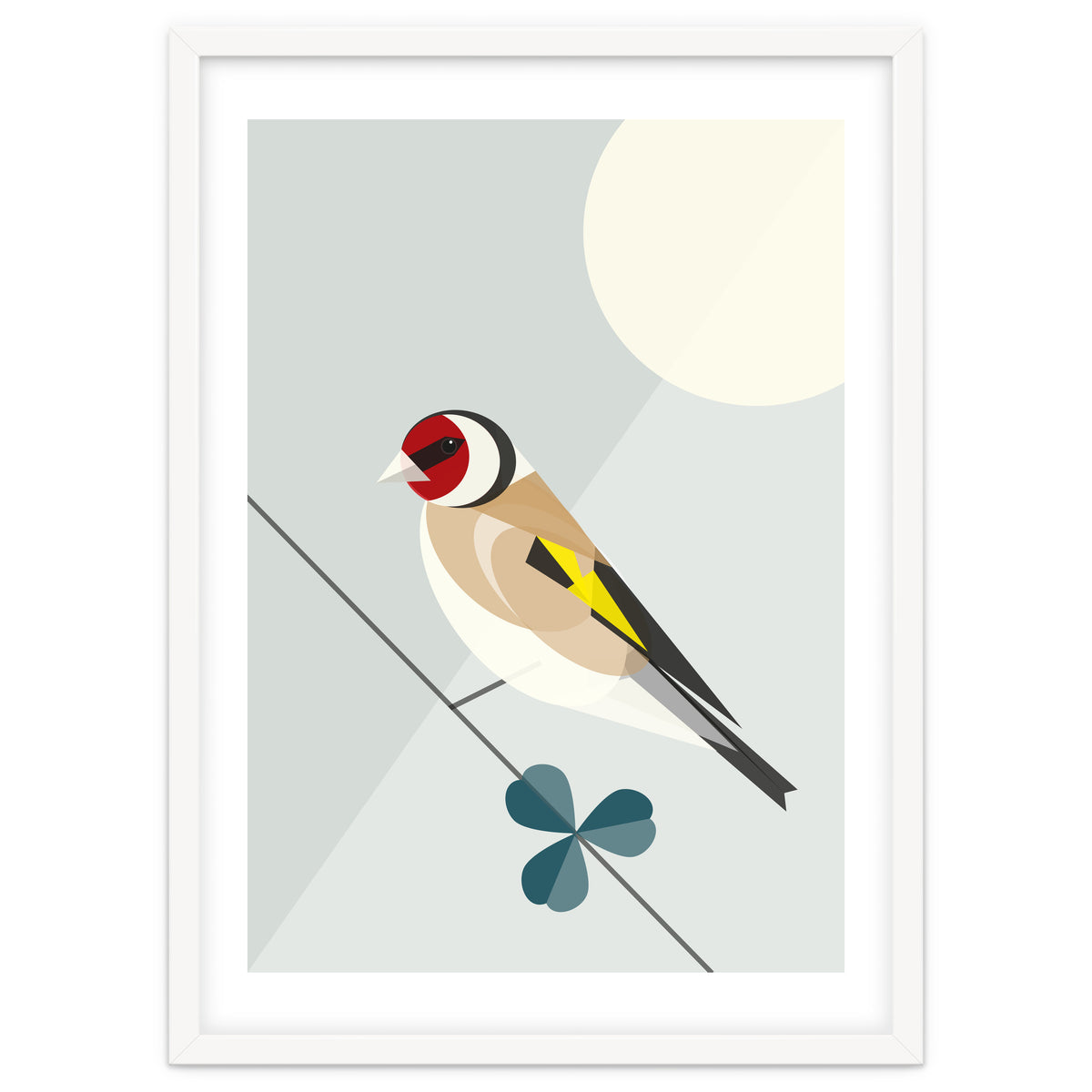 Mid Century Geometric Goldfinch