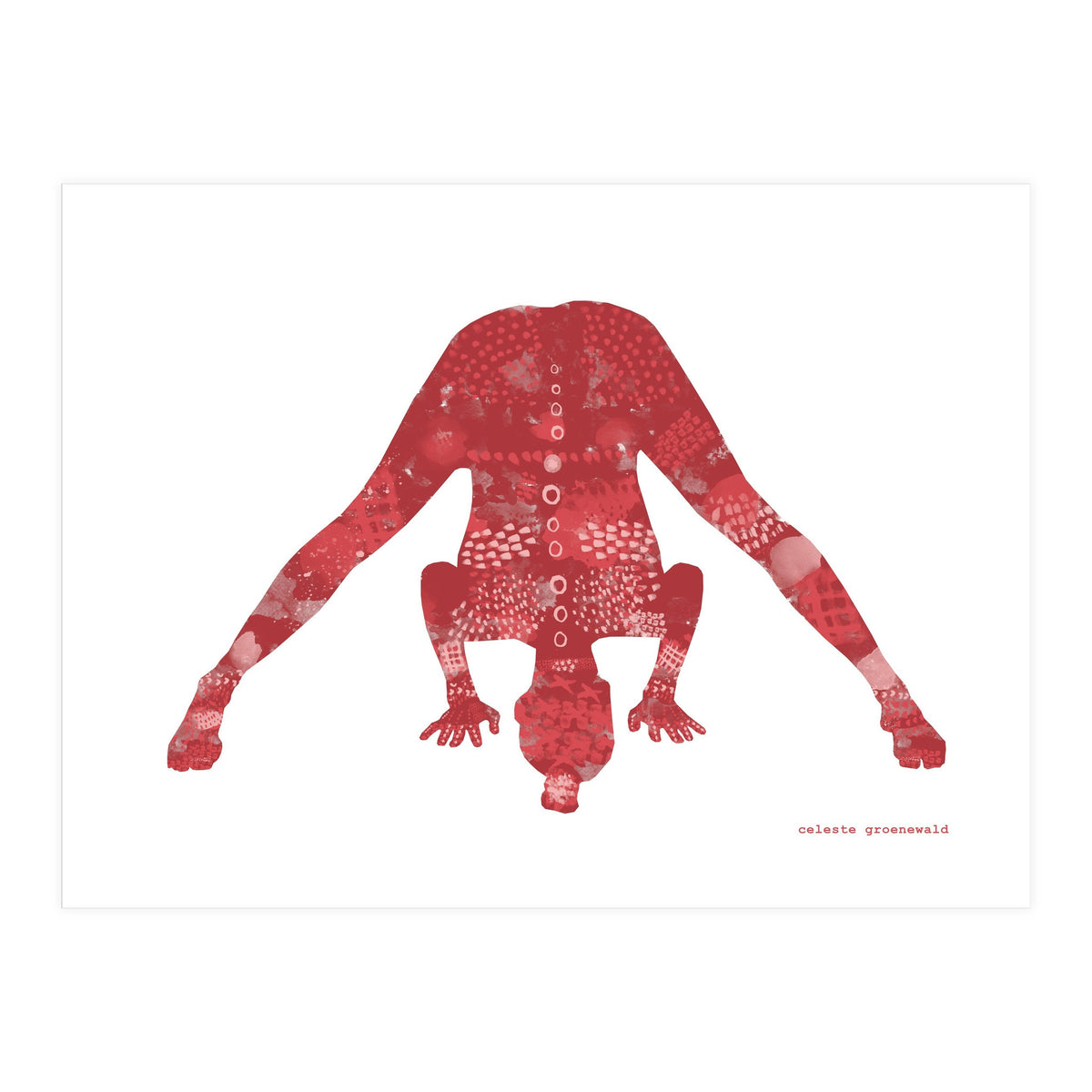 Prasarita Padottanasana in Red (Print Only)