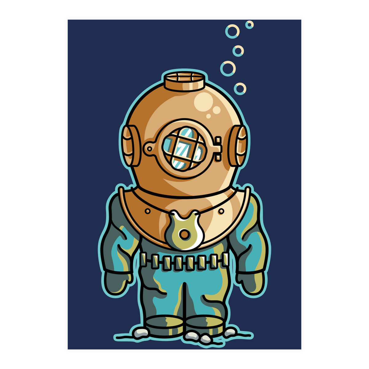 Cute Deep Sea Diver (Print Only)