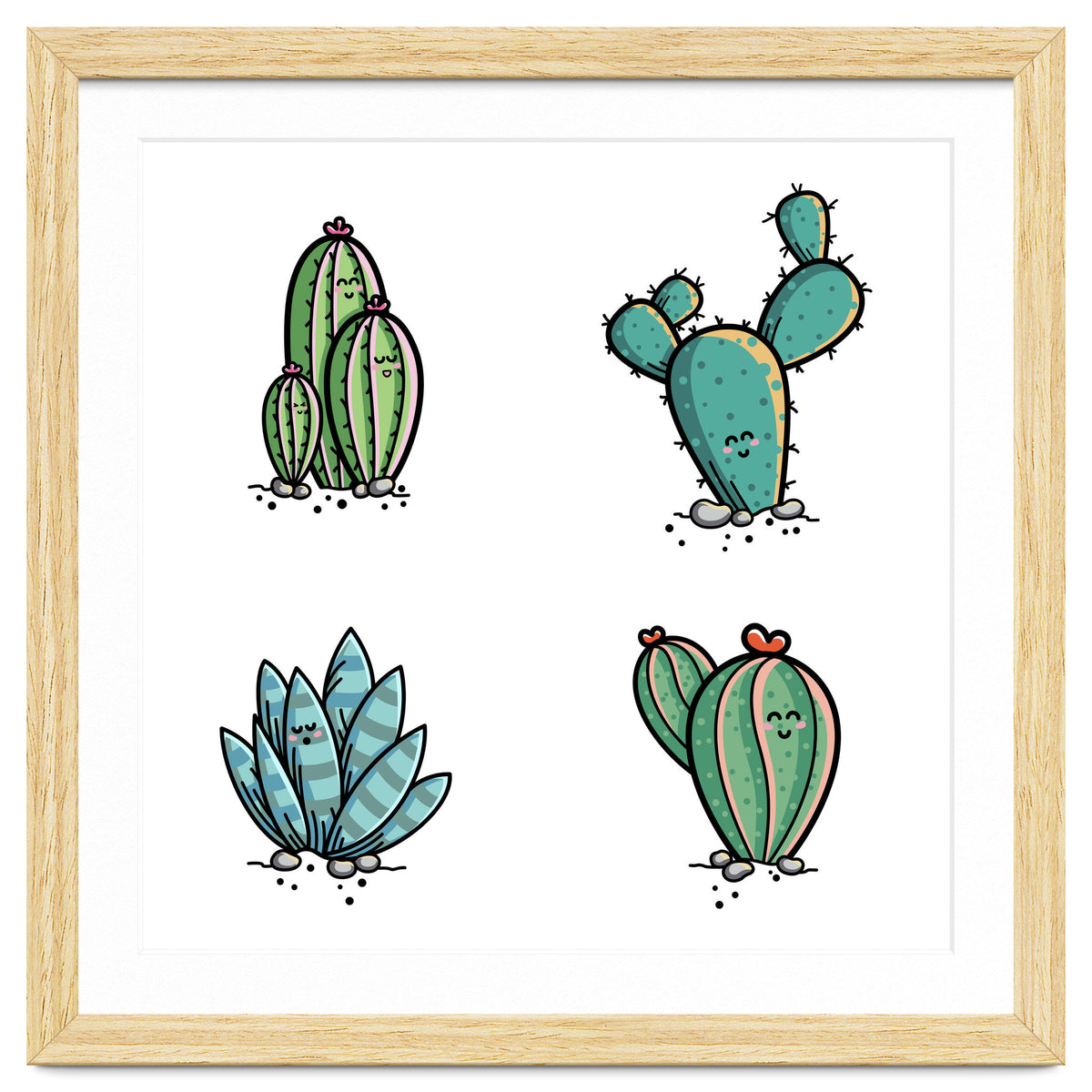 Kawaii Cute Cacti Desert Plants