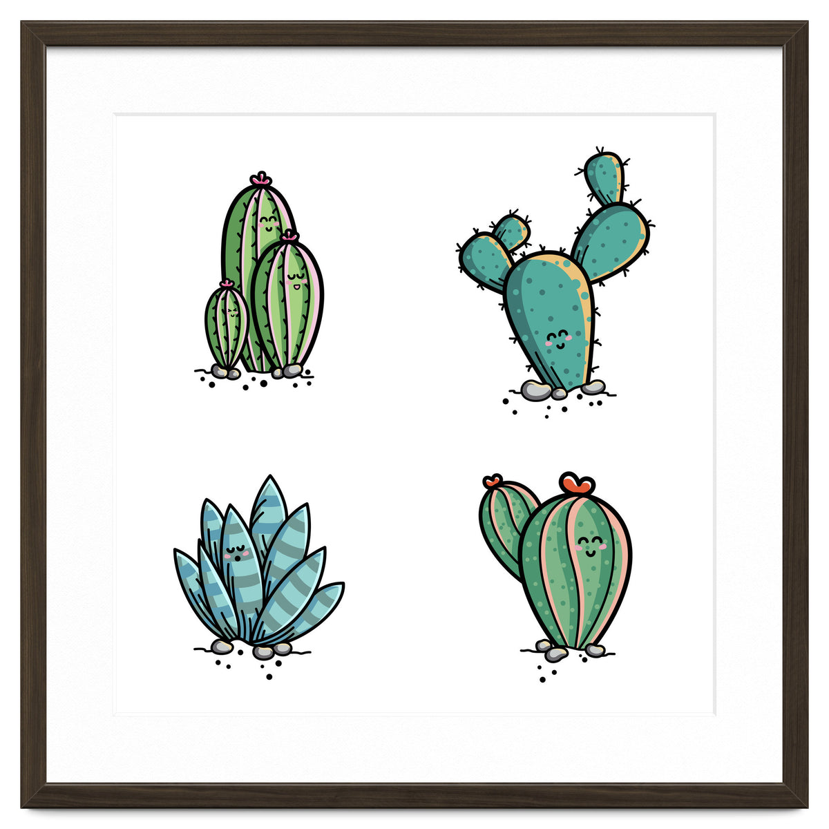 Kawaii Cute Cacti Desert Plants