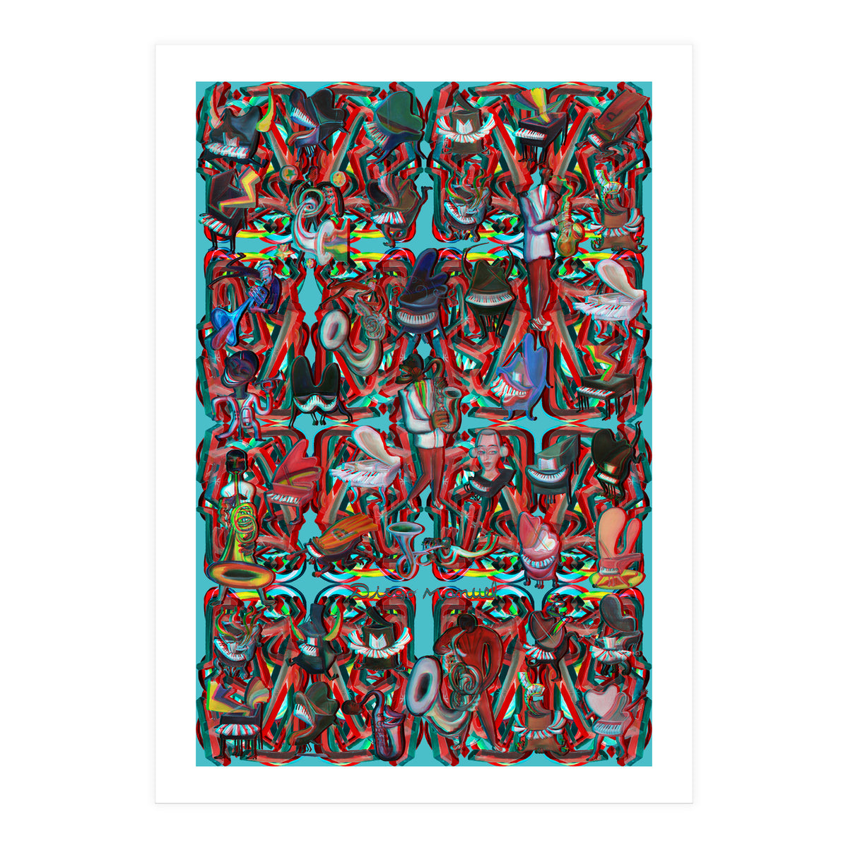 Formas 14 34 3d And Pianos 4 (Print Only)