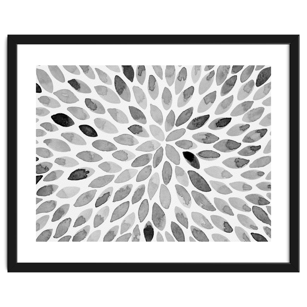 Watercolor Burst Black