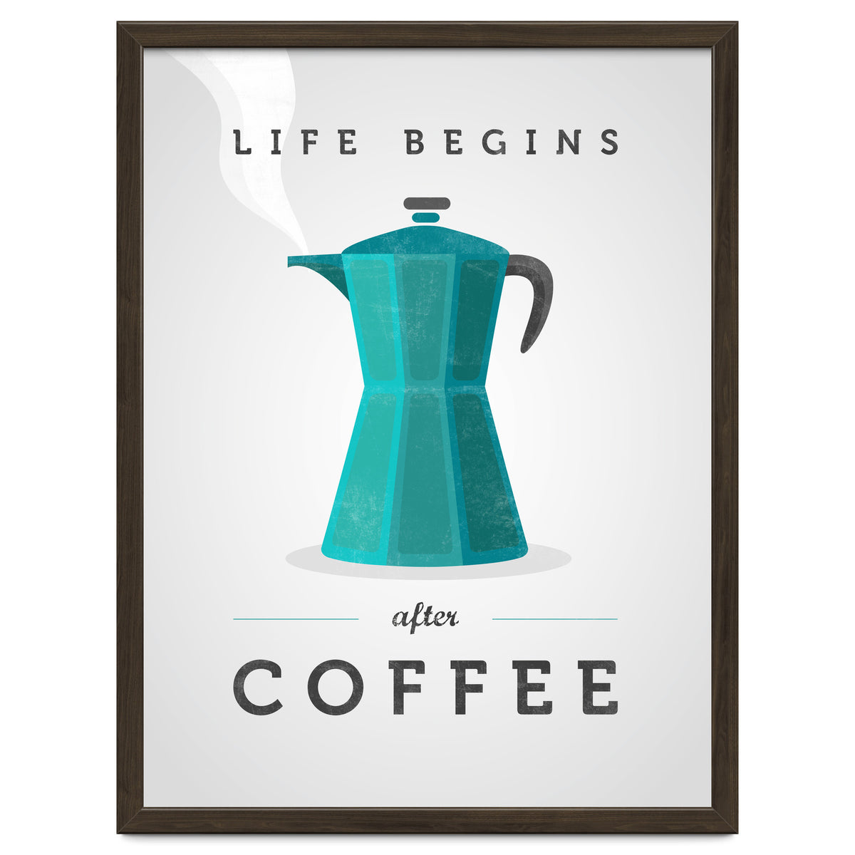 Life Begins After Coffee. Teal
