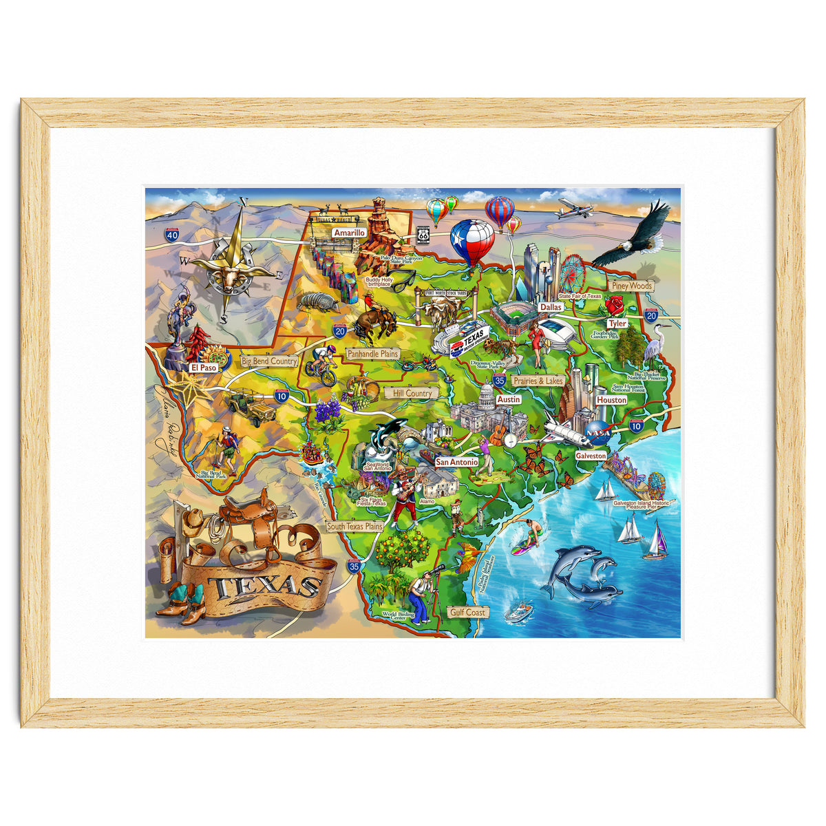 Texas Illustrated Map