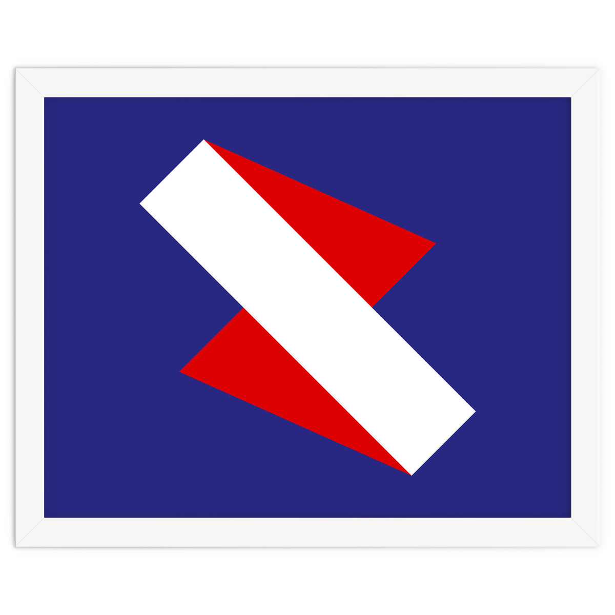 Geometric Shapes No. 68 - red & royal blue