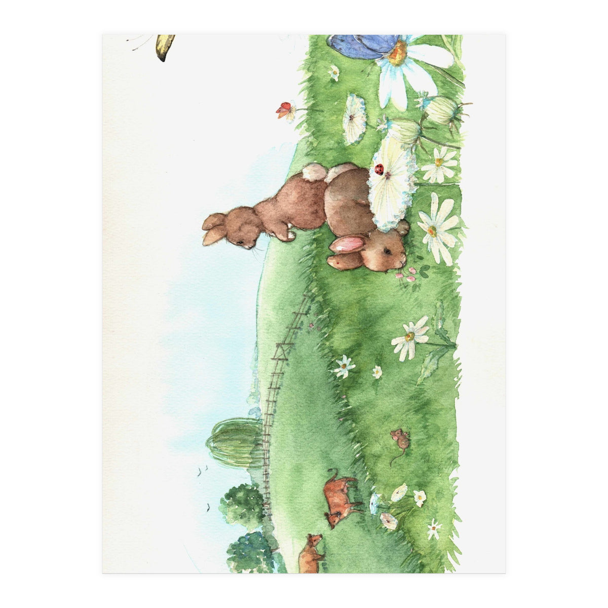 Bunnies In Field (Print Only)