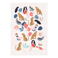 Tropical Girls And Cheetah (Print Only)