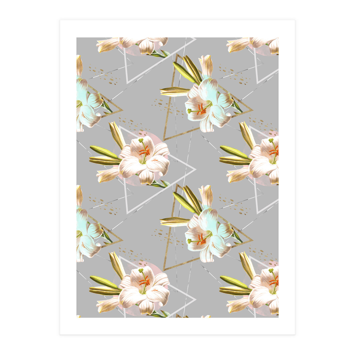 Botanical blooming with geometric 02 (Print Only)