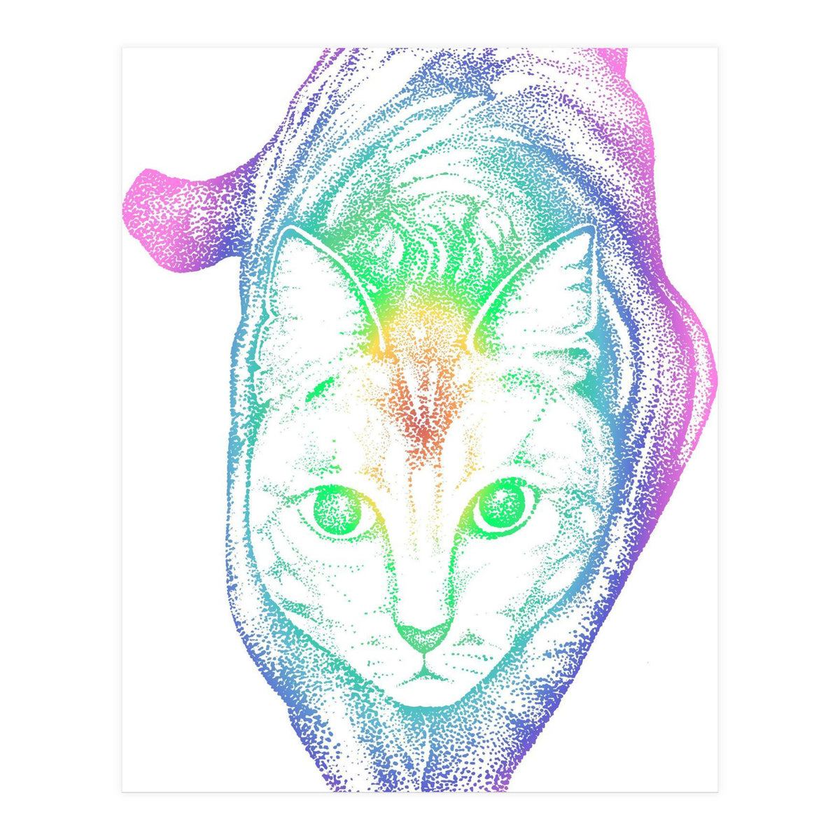 Rainbow Pastel Cat (Print Only)