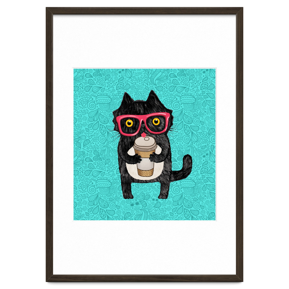 Cute Coffee cat and doodles