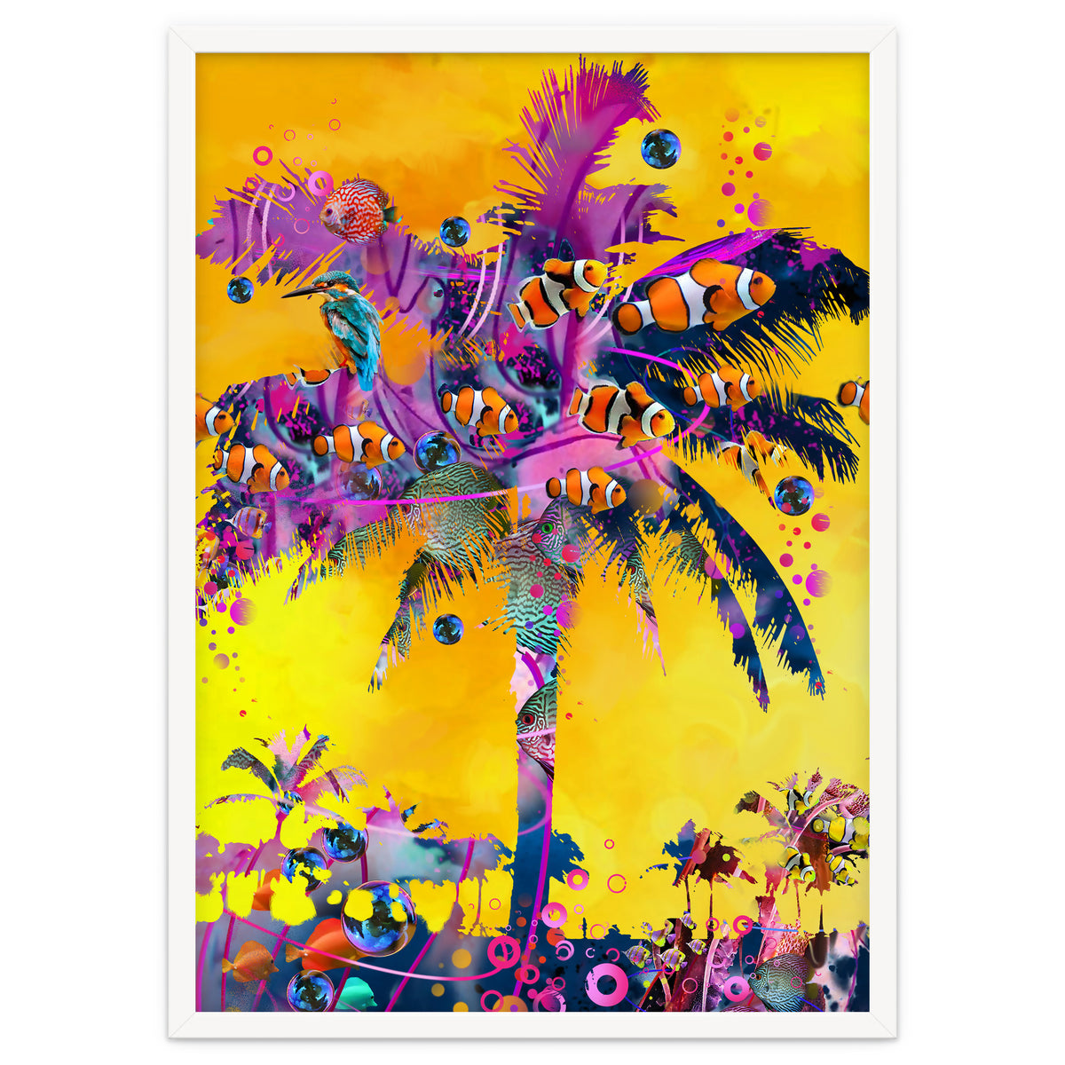 Purple Palm with Fish