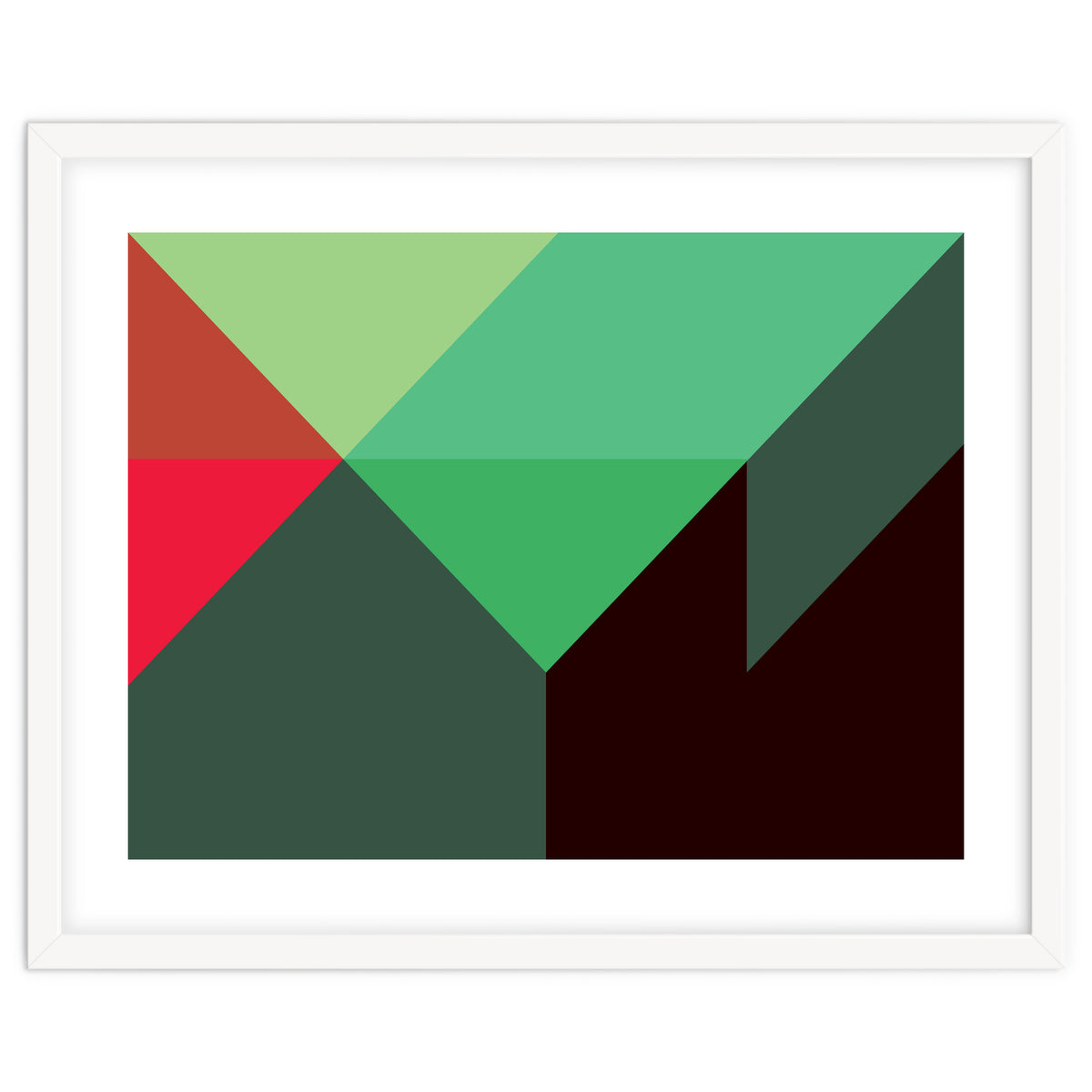 Geometric Shapes No. 30 - red, green & black
