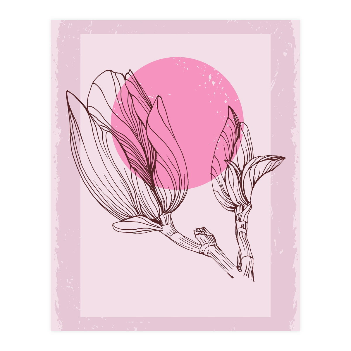 Magnolia Neutral Abstract Botanical (Print Only)