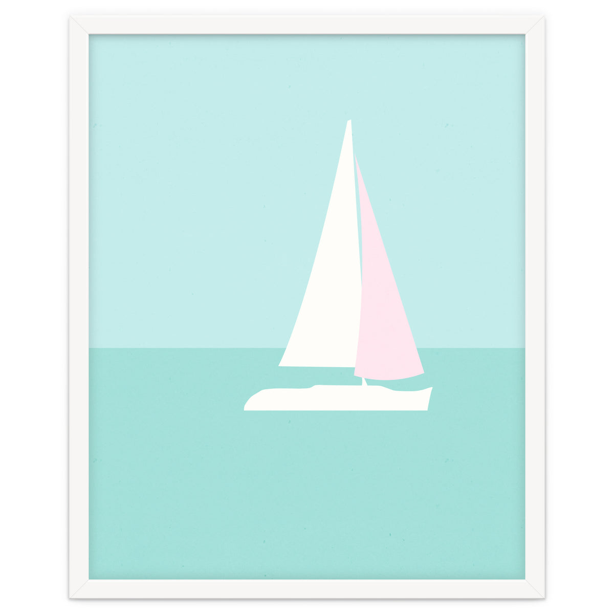 Minimal Sailboat - Turquoise Coast