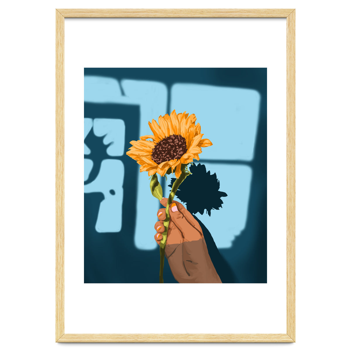 Sunflower Still Life | Flower Hand Painting | Sunny Day Shadow Hope Optimism Positivity Good Vibes