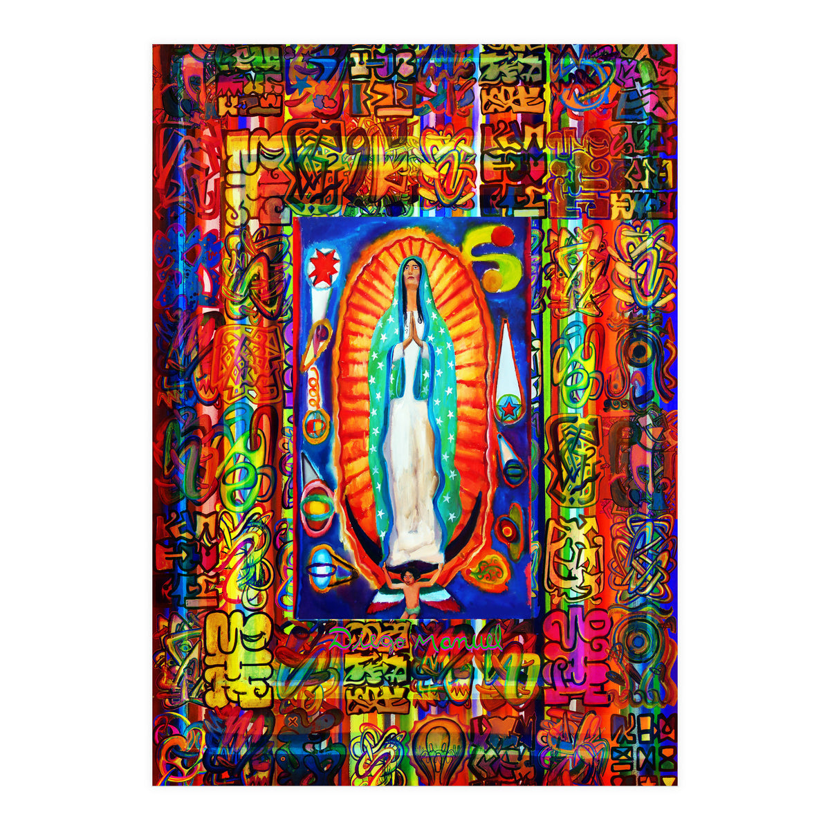 Graffiti Digital 2022 337 and Virgin of Guadalupe (Print Only)