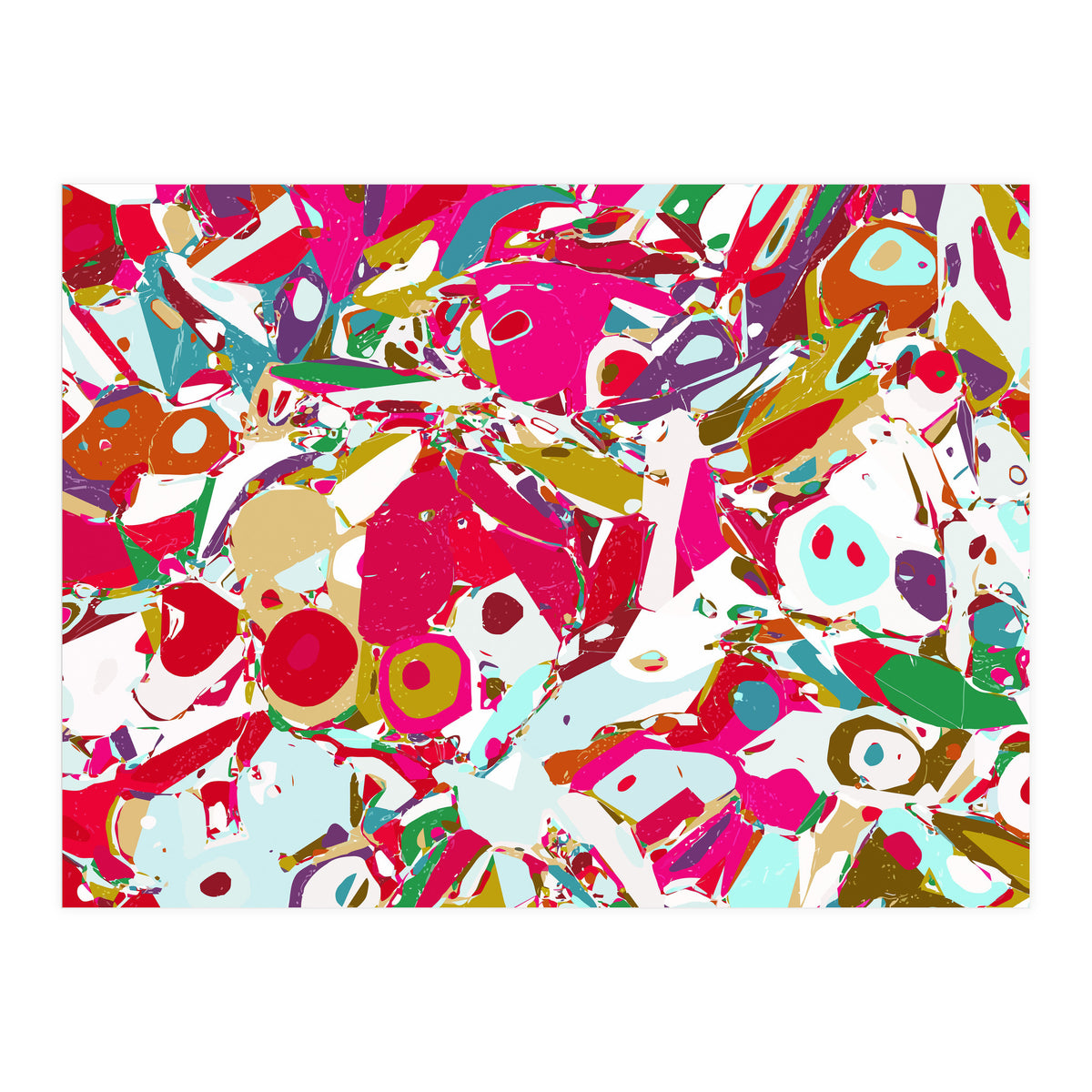 Abstract Emotion, Modern Contemporary Shapes, digital Painting, Eclectic Pop of Color Bohemian Illustration (Print Only)