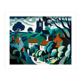 English Country Village Painting (Print Only) thumbnail