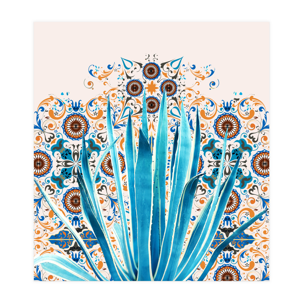 Cactus and Moroccan tiles (Print Only)