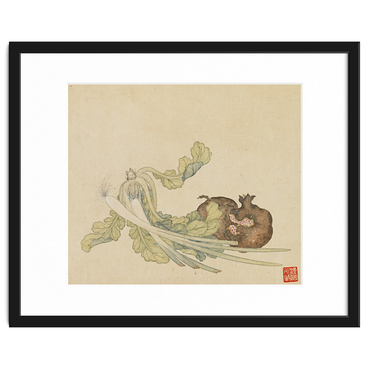 Wang Chengyu ~flowers, Vegetables, Pomegranates, Onions, Chinese Cabbage, Vegetables